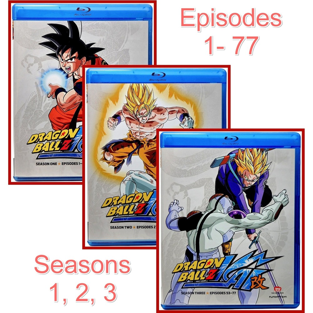 FUNimation Dragon Ball Z Kai Seasons 1 2 3 Blu-ray Lot Set Anime Video Series TV